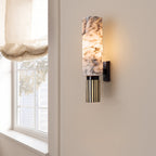 Energy-Efficient LED Stone & Copper Wall Sconce