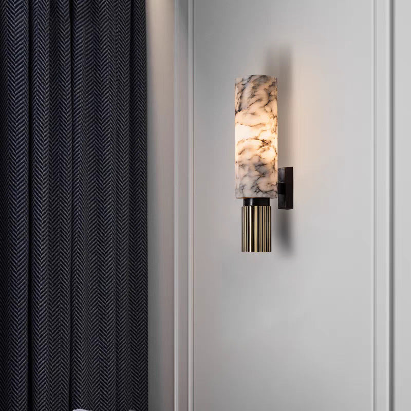 Energy-Efficient LED Stone & Copper Wall Sconce