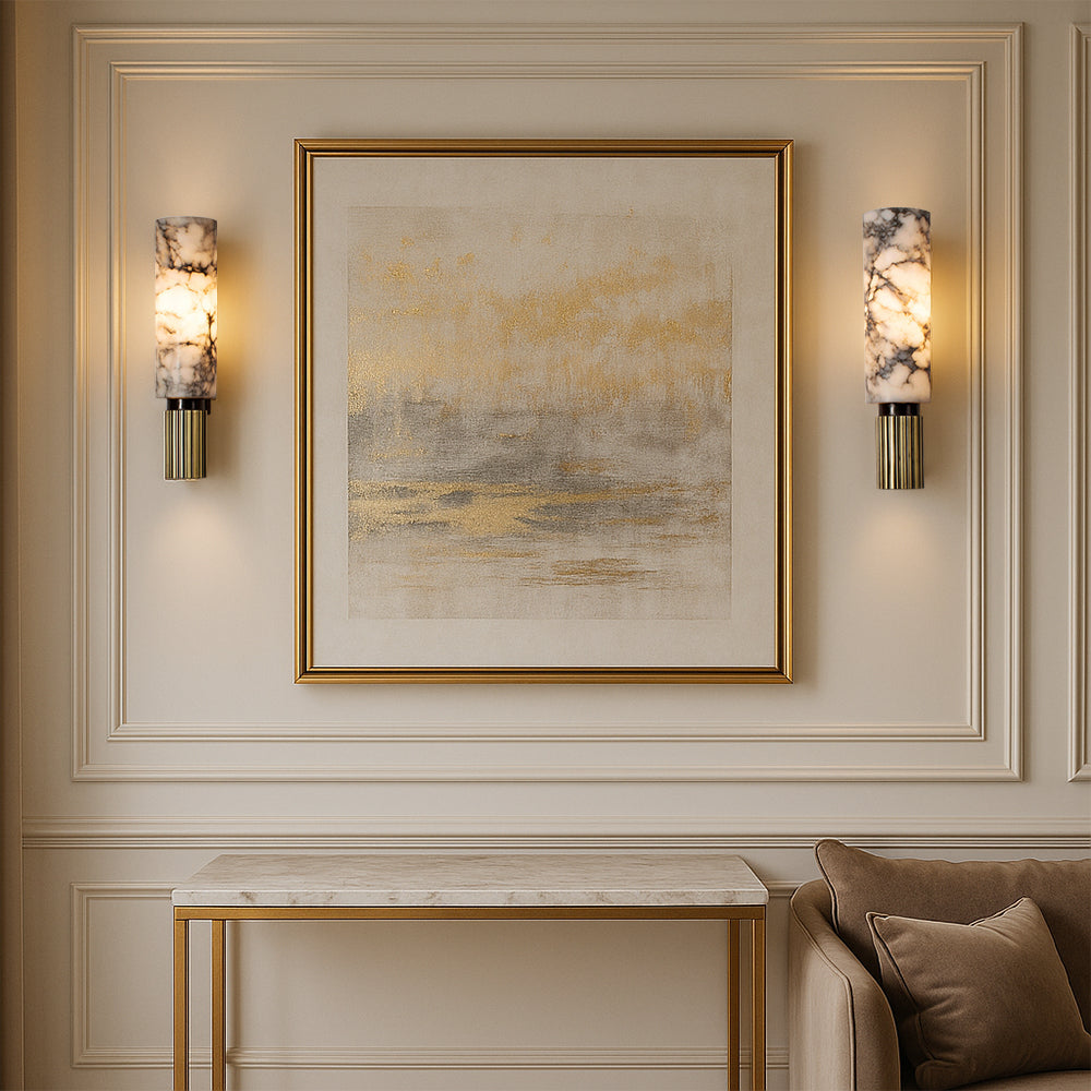 Energy-Efficient LED Stone & Copper Wall Sconce