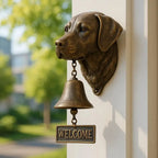 Entrance Bell Dog Motif Antique Bronze Crystal Clear Tone