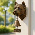 Entrance Bell Dog Motif Antique Bronze Crystal Clear Tone