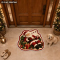 Entrance Mat Santa Shaped Non-Slip Backing & Easy To Clean