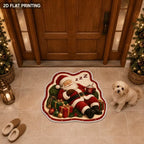 Entrance Mat Santa Shaped Non-Slip Backing & Easy To Clean