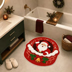 Entrance Mat Santa Shaped Non-Slip Backing & Easy To Clean