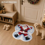 Entrance Mat Santa Shaped Non-Slip Backing & Easy To Clean