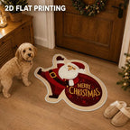 Entrance Mat Santa Shaped Non-Slip Backing & Easy To Clean