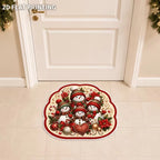 Entrance Mat Santa Shaped Non-Slip Backing & Easy To Clean