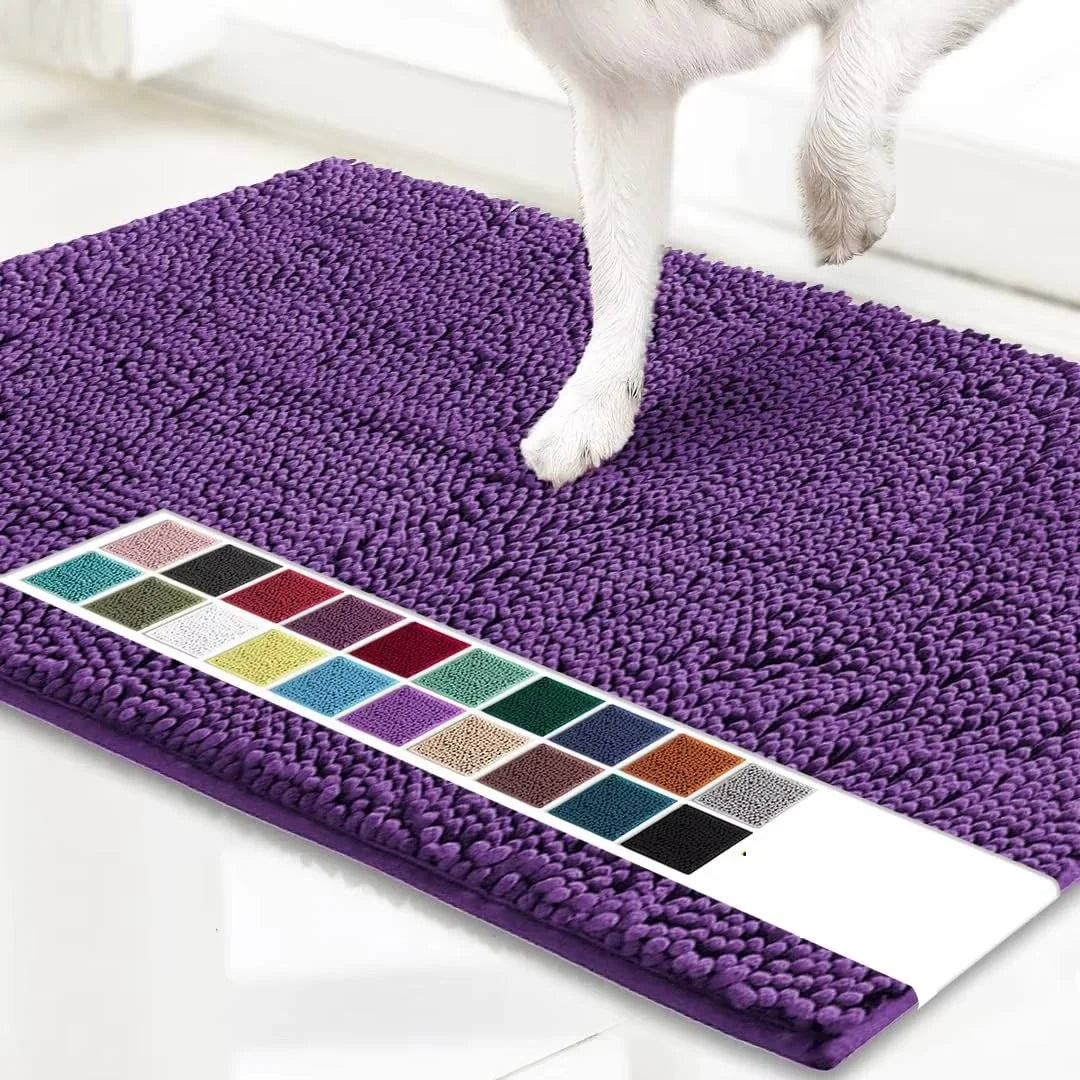 Entryway Door Mat Chenille Microfiber Non-Slip Machine Washable
