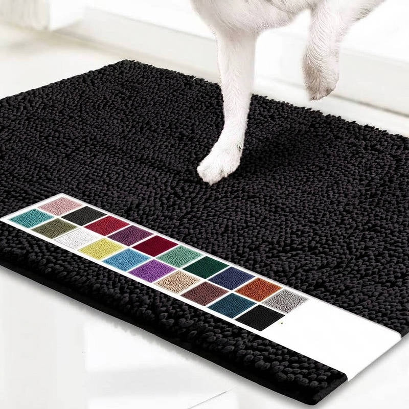 Entryway Door Mat Chenille Microfiber Non-Slip Machine Washable