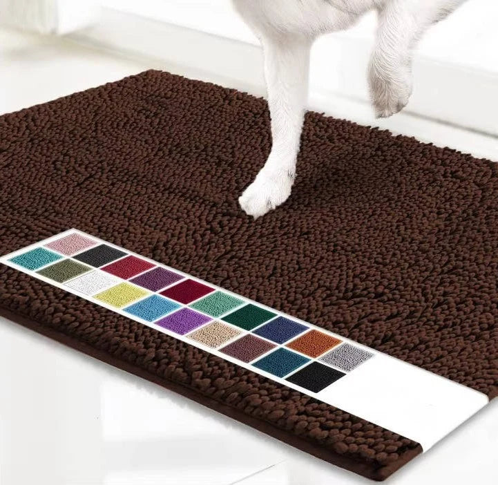 Entryway Door Mat Chenille Microfiber Non-Slip Machine Washable