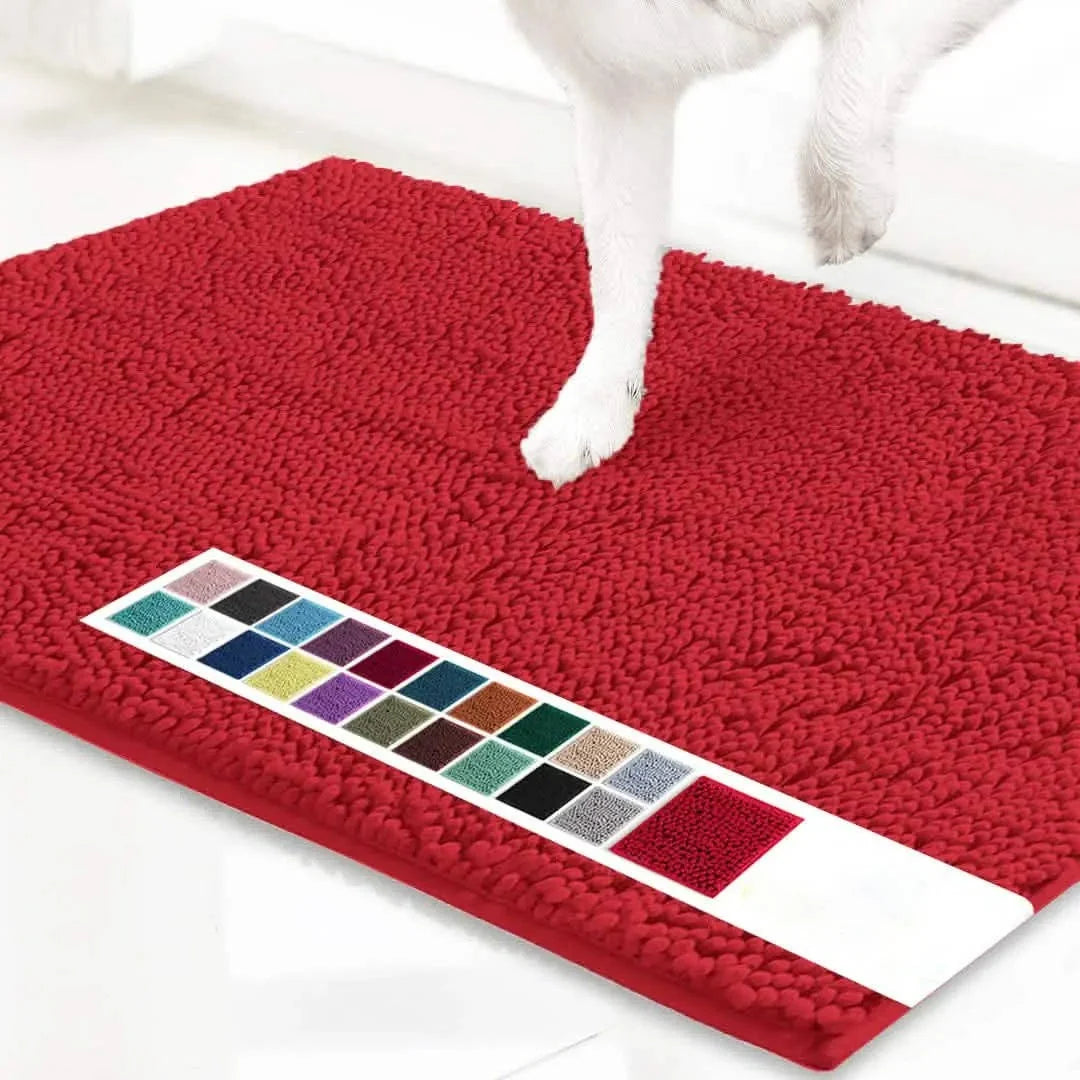 Entryway Door Mat Chenille Microfiber Non-Slip Machine Washable