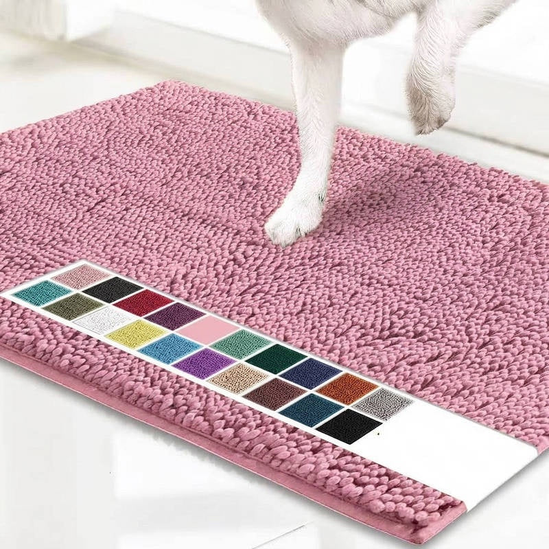 Entryway Door Mat Chenille Microfiber Non-Slip Machine Washable