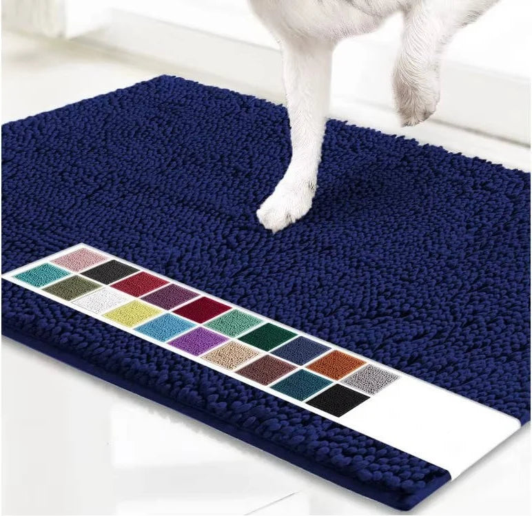 Entryway Door Mat Chenille Microfiber Non-Slip Machine Washable