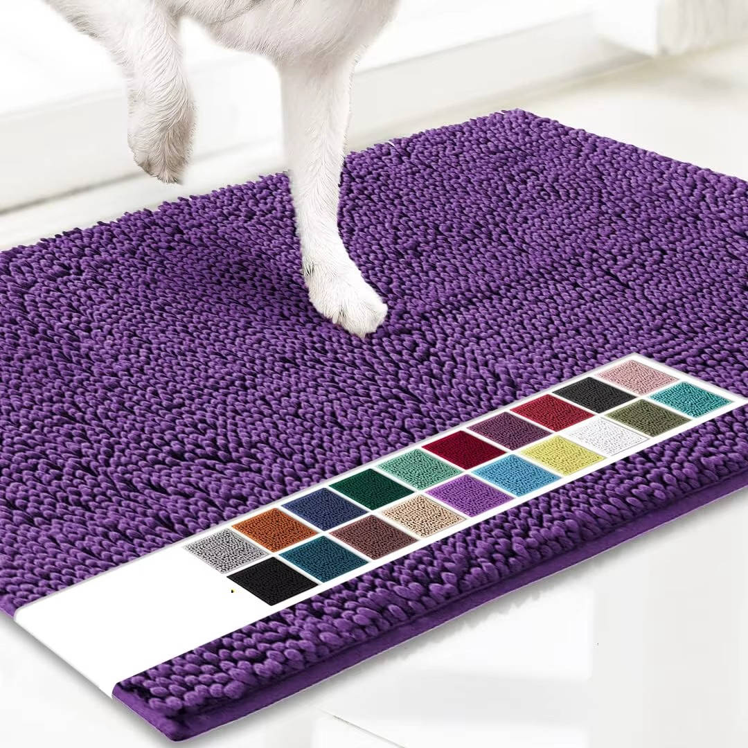 Entryway Door Mat Chenille Microfiber Non-Slip Machine Washable