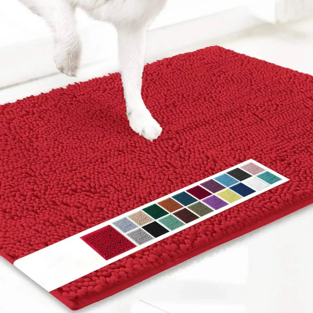 Entryway Door Mat Chenille Microfiber Non-Slip Machine Washable