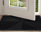 Entryway Floor Mat Striped Dirt-Trapping Non-Slip Rubber Backing