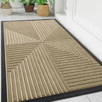 Entryway Floor Mat Striped Dirt-Trapping Non-Slip Rubber Backing
