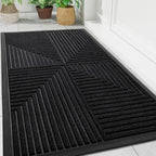 Entryway Floor Mat Striped Dirt-Trapping Non-Slip Rubber Backing