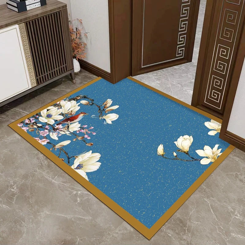 Entryway Mat Floral Artwork Dirt-Trapping 31.5 x 47.2 Inch