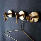 Entryway Wall Hook Solid Brass Animal Head