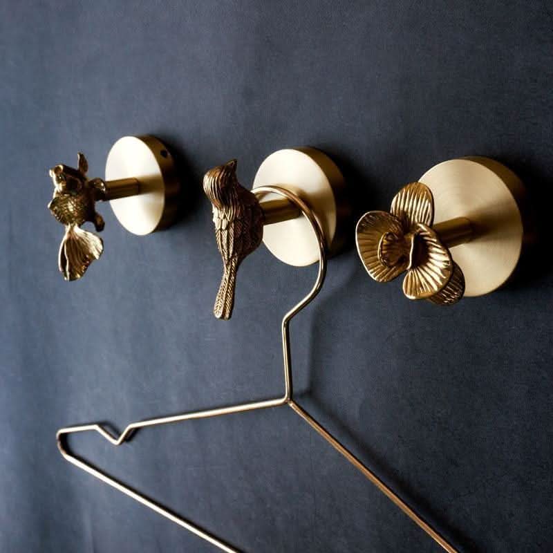 Entryway Wall Hook Solid Brass Animal Head