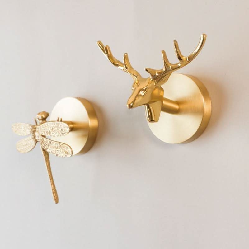 Entryway Wall Hook Solid Brass Animal Head