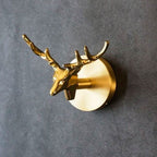 Entryway Wall Hook Solid Brass Animal Head