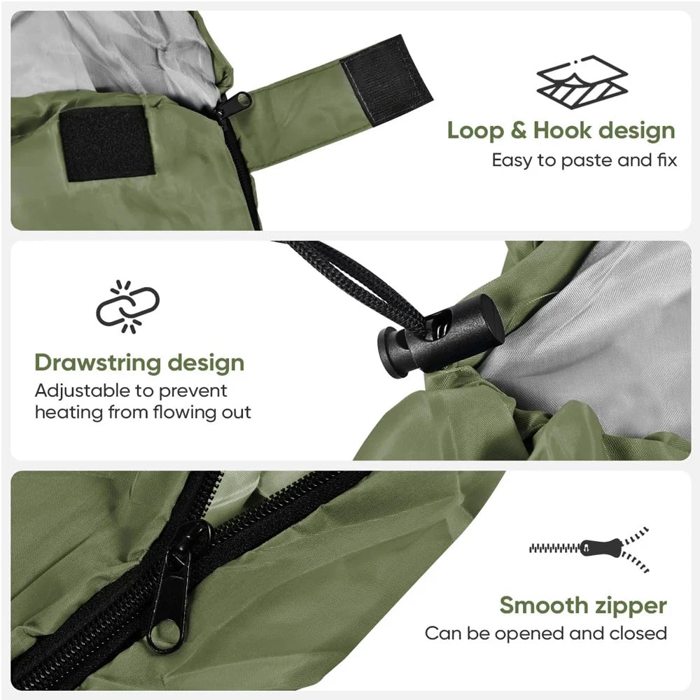 Envelope Sleeping Bag Hollow Cotton Polyester-Lined To 14°F
