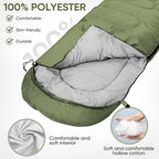 Envelope Sleeping Bag Hollow Cotton Polyester-Lined To 14°F