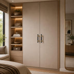 Ergonomic Brass & Marble Cabinet Handle (3.8 in Center-to-Center)