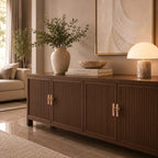 Ergonomic Brass & Marble Cabinet Handle (3.8 in Center-to-Center)