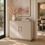 Ergonomic Brass & Marble Cabinet Handle (3.8 in Center-to-Center)