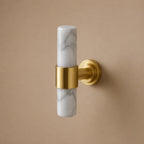 Ergonomic Brass & Marble Cabinet Handle (3.8 in Center-to-Center)