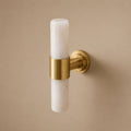 Ergonomic Brass & Marble Cabinet Handle (3.8 in Center-to-Center)