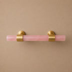 Ergonomic Brass & Marble Cabinet Handle (3.8 in Center-to-Center)