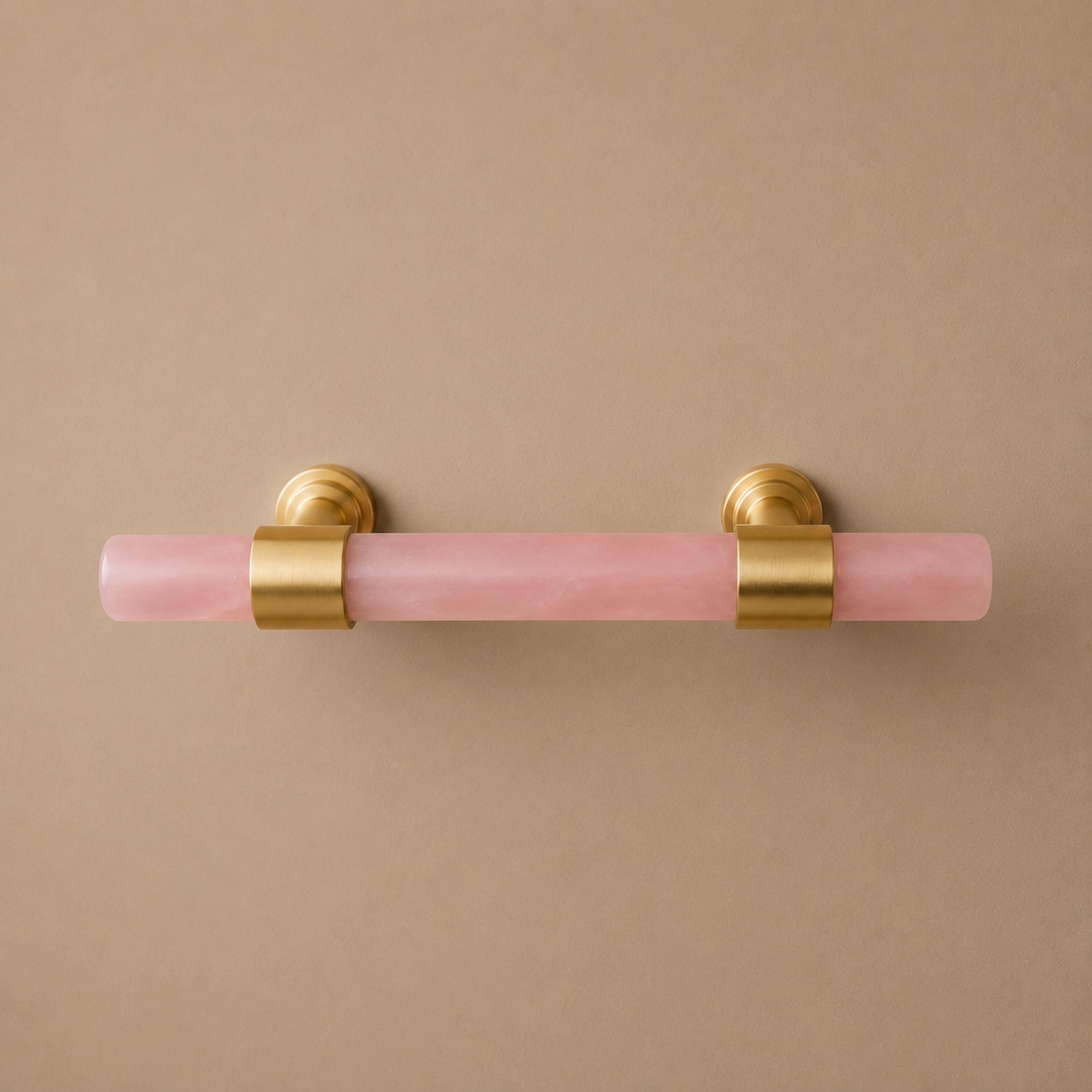 Ergonomic Brass & Marble Cabinet Handle (3.8 in Center-to-Center)