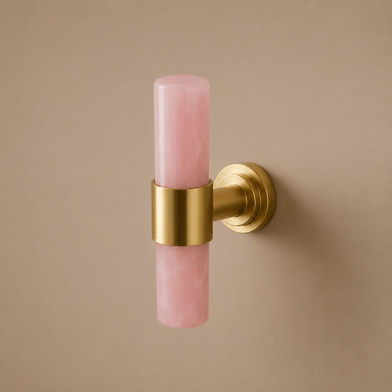 Ergonomic Brass & Marble Cabinet Handle (3.8 in Center-to-Center)