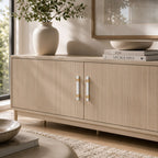Ergonomic Brass & Marble Cabinet Handle (3.8 in Center-to-Center)