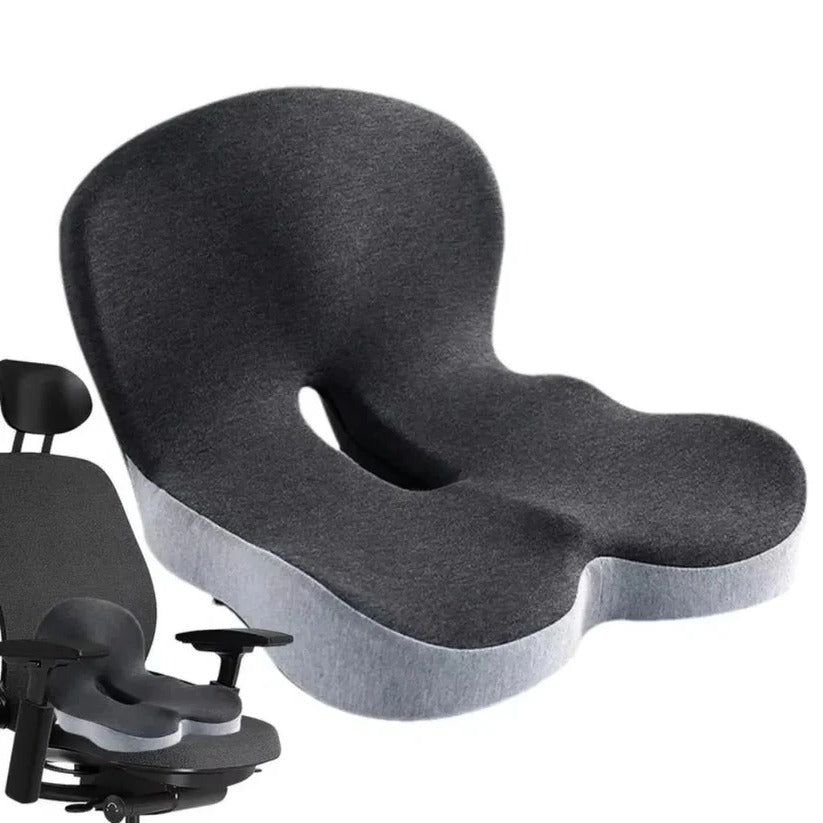 Ergonomic High-Density Memory Foam L-Shaped Seat & Back Cushion (Machine-Washable Cover)