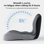 Ergonomic High-Density Memory Foam L-Shaped Seat & Back Cushion (Machine-Washable Cover)