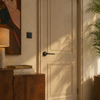 Ergonomic Matte Black & Brass Interior Door Handle Set (Multiple Configurations)