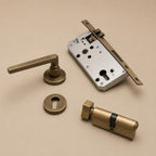 Ergonomic Matte Black & Brass Interior Door Handle Set (Multiple Configurations)