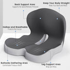 Ergonomic Seat Cushion Memory Foam Posture Support Washable Cover