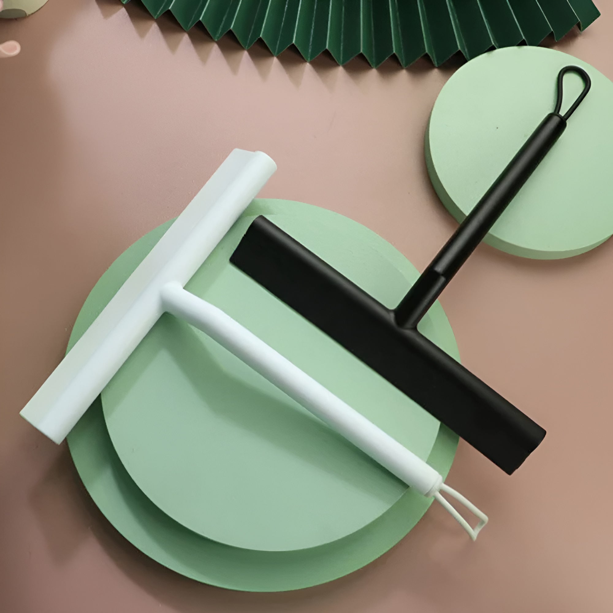 Ergonomic Silicone Body & Rubber Blade Shower Squeegee