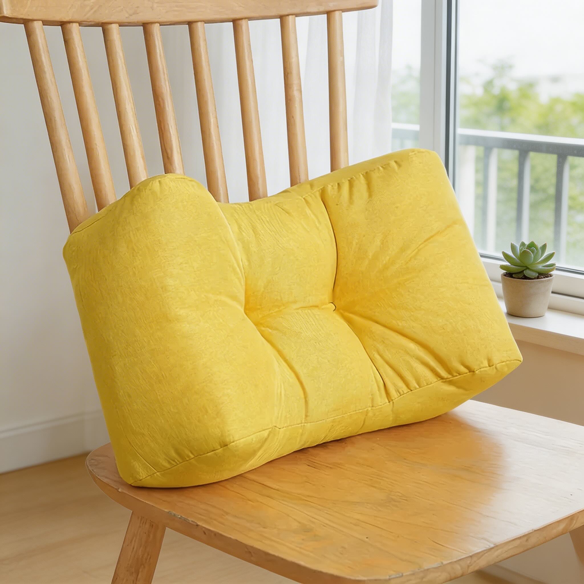 Ergonomic Soft Lumbar Support Cushion (Machine-Washable Cover)