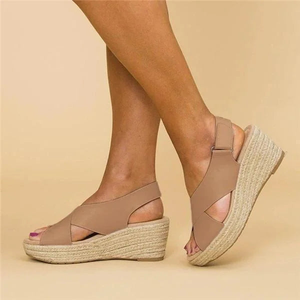 Espadrilles Orthopedic Wedge Heel Elastic Straps & Non-Slip Sole