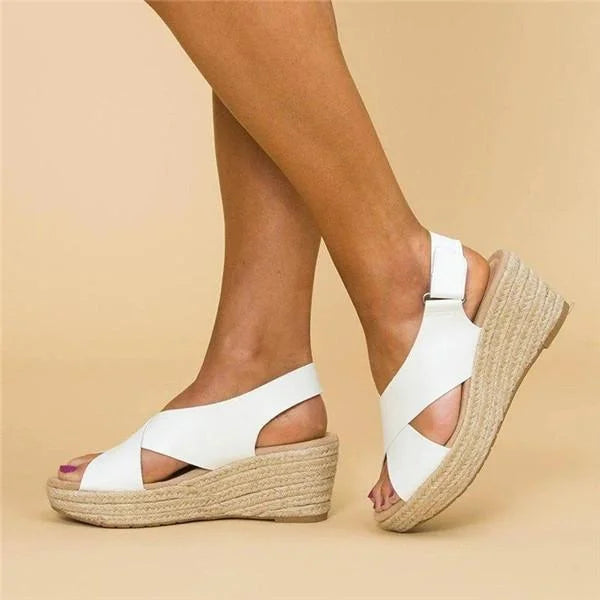 Espadrilles Orthopedic Wedge Heel Elastic Straps & Non-Slip Sole
