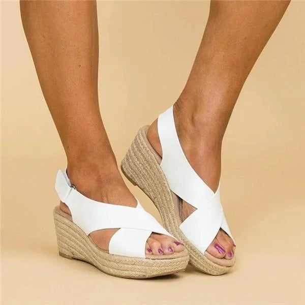 Espadrilles Orthopedic Wedge Heel Elastic Straps & Non-Slip Sole