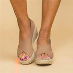 Espadrilles Orthopedic Wedge Heel Elastic Straps & Non-Slip Sole