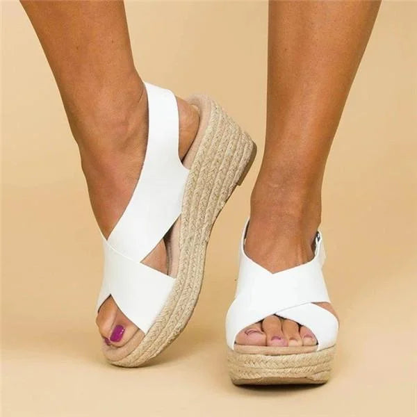 Espadrilles Orthopedic Wedge Heel Elastic Straps & Non-Slip Sole